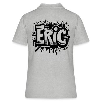 Eric Name Vorname Graffiti - Frauen Polo Shirt - Grau meliert - Hinten - Ailine (174cm)