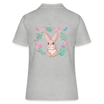 This bunny loves you - Women's Polo Shirt - heather grey - Back - Ailine (174cm)