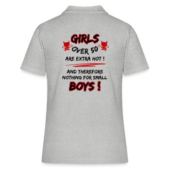 Women over 50 are extra hot... 50th Birthday - Women's Polo Shirt - heather grey - Back - Ailine (174cm)