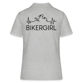 Bikergirl Moto Heartbeat - Polo Femme - gris chiné - Dos - Ailine (174cm)