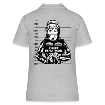 böse Bikerin wilde Motorradfahrerin Frau Motorrad - Frauen Polo Shirt - Grau meliert - Hinten - Ailine (174cm)