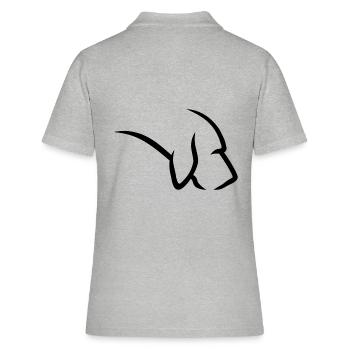 Bluthund - Fährtensuche - Fährtenhund - Frauen Polo Shirt - Grau meliert - Hinten - Ailine (174cm)