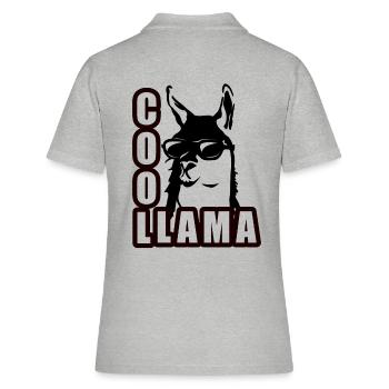 Lama cool avec des lunettes de soleil - Polo Femme - gris chiné - Dos - Ailine (174cm)