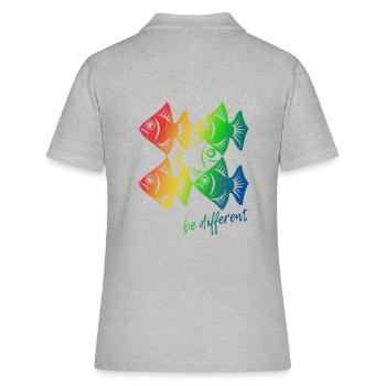 Be different - Pisces - swimming against the tide - Women's Polo Shirt - heather grey - Back - Ailine (174cm)