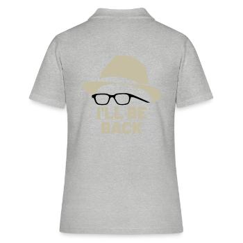 Honecker, lunettes de chapeau, je reviendrai, RDA, Ostalgie - Polo Femme - gris chiné - Dos - Ailine (174cm)