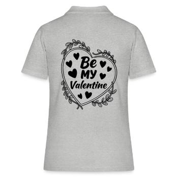 Be my Valentine - Amour - Cadeau - Polo Femme - gris chiné - Dos - Ailine (174cm)