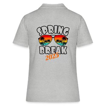 Spring Break 2025 Retro Sonnenuntergang & Strand - Frauen Polo Shirt - Grau meliert - Hinten - Ailine (174cm)