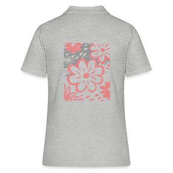 Fleurs - Printemps - Été - Dire - Polo Femme - gris chiné - Dos - Ailine (174cm)