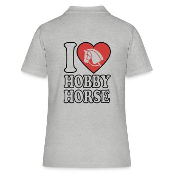J’aime hobby cheval - Coeur - Hobby - Polo Femme - gris chiné - Dos - Ailine (174cm)