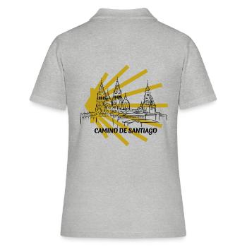 Camino - Camino de Santiago - Pèlerinage - Santiago - Polo Femme - gris chiné - Dos - Ailine (174cm)