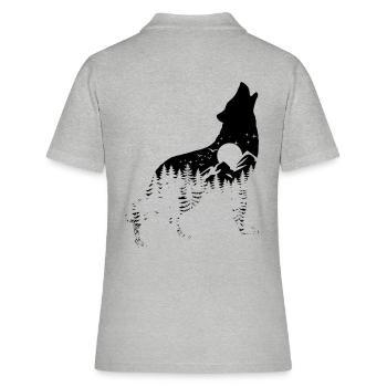 Silhouette de loup - Conservation des espèces - Habitat - Polo Femme - gris chiné - Dos - Ailine (174cm)