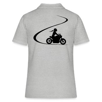 Biker in curve chopper motorcyclist cruiser - Women's Polo Shirt - heather grey - Back - Ailine (174cm)