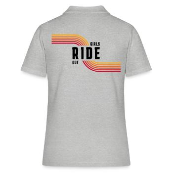 Girls ride out - Frauen Polo Shirt - Grau meliert - Hinten - Ailine (174cm)
