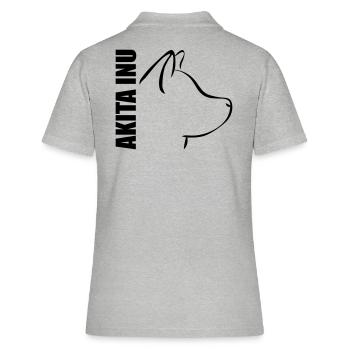 AKITA INU PROFIL - Frauen Polo Shirt - Grau meliert - Hinten - Ailine (174cm)