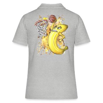Funny Banana Basketball Player Slam Dunk Jump - Women's Polo Shirt - heather grey - Back - Ailine (174cm)