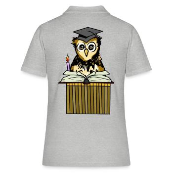 Hibou hibou grand-duc enseignant sage sage érudit enseignant emploi - Polo Femme - gris chiné - Dos - Ailine (174cm)