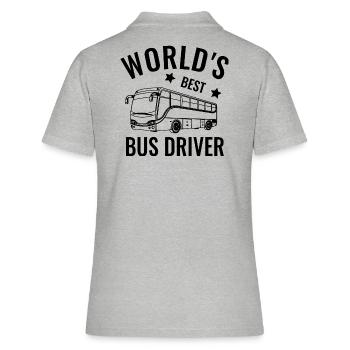 Meilleur chauffeur de bus Bus chauffeur professionnel cadeau - Polo Femme - gris chiné - Dos - Ailine (174cm)