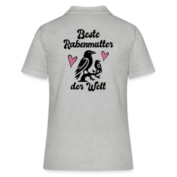 Rabenmutter Mama Geschenk lustig Schwarzer Humor - Frauen Polo Shirt - Grau meliert - Hinten - Ailine (174cm)
