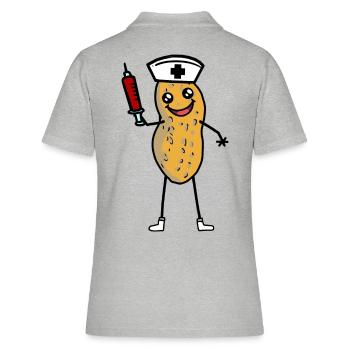 Erdnuss Krankenschwester Berufe Job Pfleger Arzt - Frauen Polo Shirt - Grau meliert - Hinten - Ailine (174cm)