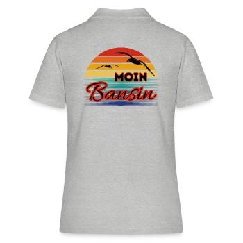 Moin Basin with Seagull in Retro Style Bansin - Women's Polo Shirt - heather grey - Back - Ailine (174cm)