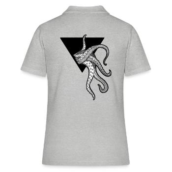 Kraken Octopus Tentacles - Women's Polo Shirt - heather grey - Back - Ailine (174cm)