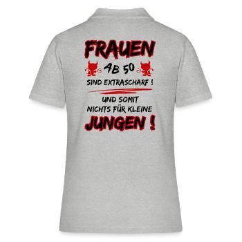 Women over 50 are extra hot... 50th Birthday - Women's Polo Shirt - heather grey - Back - Ailine (174cm)