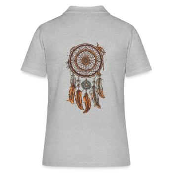 Dream Catcher Free Spirit Boho Leisure Design - Polo Femme - gris chiné - Dos - Ailine (174cm)