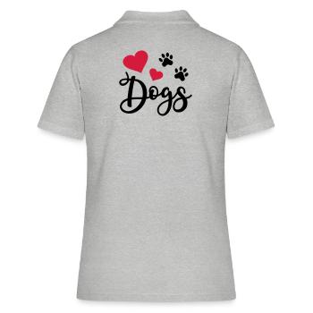 Chien Patte Patte de chien amoureux des chiens - Polo Femme - gris chiné - Dos - Ailine (174cm)