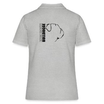 ENGLISCHE BULLDOGGE PROFIL - Frauen Polo Shirt - Grau meliert - Hinten - Ailine (174cm)