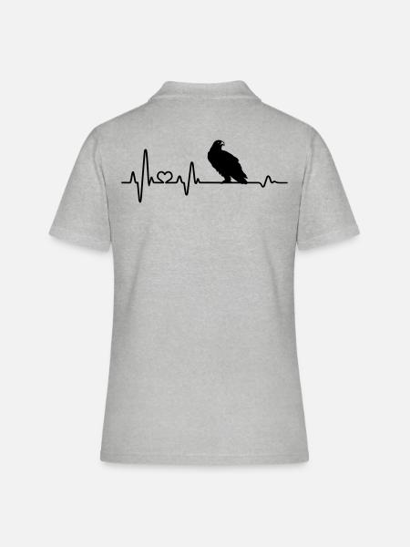 Battements de coeur Aigle Rapace ECG - Polo Femme - gris chiné