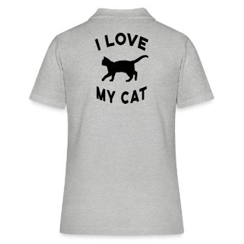 Chat Chats Chat Ami Chat Dame ChatOn - Polo Femme - gris chiné - Dos - Ailine (174cm)