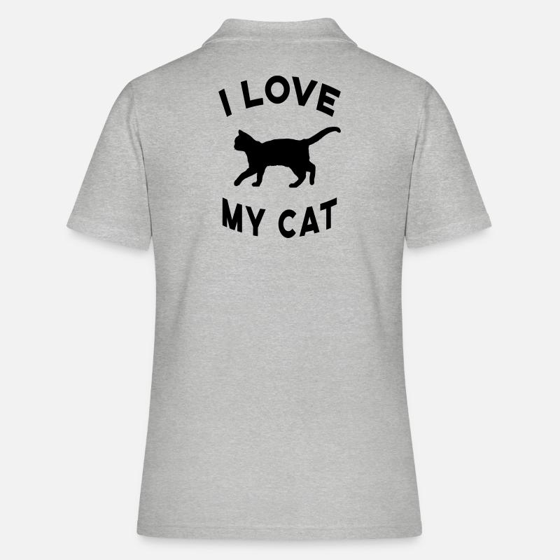 Chat Chats Chat Ami Chat Dame ChatOn - Polo Femme - gris chiné