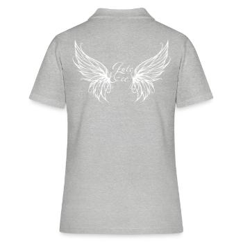 Flügel für FEEN - Frauen Polo Shirt - Grau meliert - Hinten - Ailine (174cm)