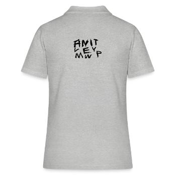 Graffiti Hand Writing Chaos Pattern - Polo Femme - gris chiné - Dos - Ailine (174cm)