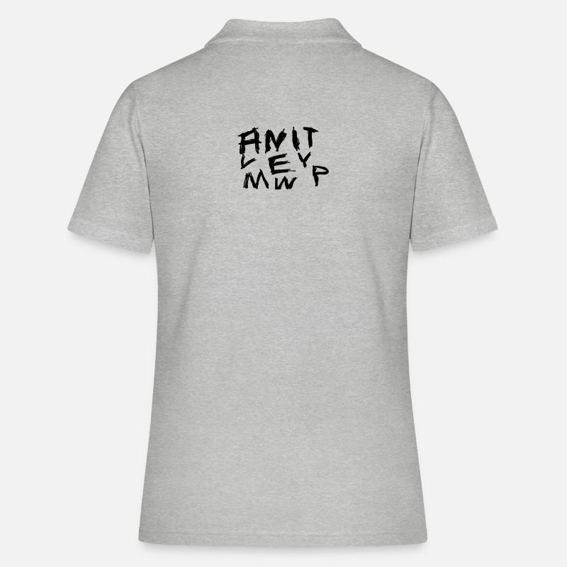 Graffiti Handwriting Chaos Pattern - Women's Polo Shirt - heather grey