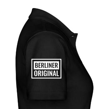 Berlin geboren Berliner Berlinerin Geschenk Heimat - Frauen Polo Shirt - Schwarz - Rechts - Anna (173cm)