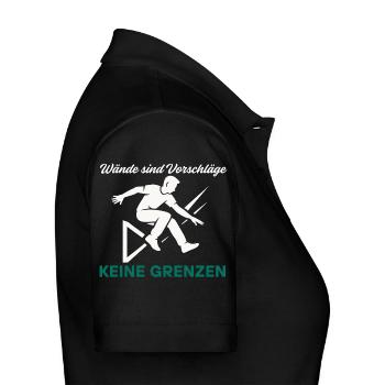 Parkour Jump - Design urbain dynamique - Polo Femme - noir - Droite - Anna (173cm)