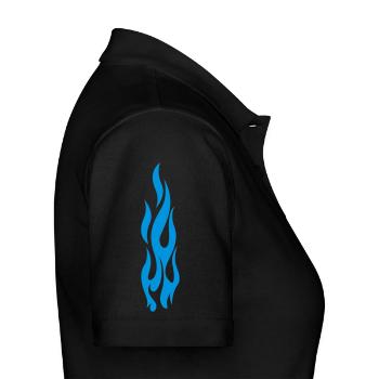 flammen - Frauen Polo Shirt - Schwarz - Rechts - Anna (173cm)