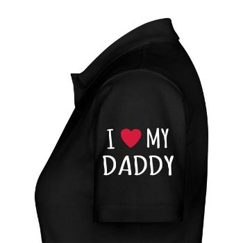 père bébé papa fils fille enfant I love my daddy - Polo Femme - noir - Gauche - Ailine (174cm)