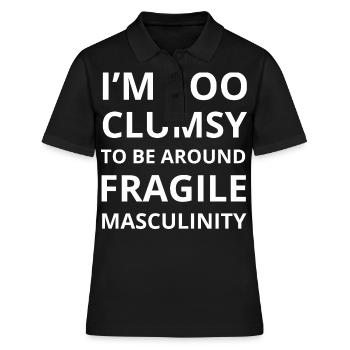 Trop maladroit pour être entouré d’une masculinité fragile I - Polo Femme - noir - Devant - Ailine (174cm)