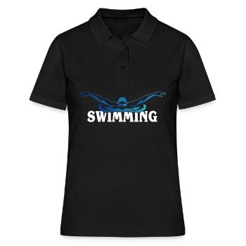 Schwimmen- Shirt Schwimmreifen Pool Wasser Geschen - Frauen Polo Shirt - Schwarz - Vorne - Ailine (174cm)