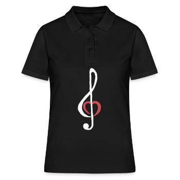 Musik Geschenk Instrument Musikliebe Lied music - Frauen Polo Shirt - Schwarz - Vorne - Ailine (174cm)