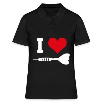 I love darts darts darts dart dart dart - Women's Polo Shirt - black - Front - Ailine (174cm)