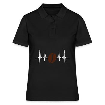 Café Battement de Coeur Café Coffee Café Café - Polo Femme - noir - Devant - Ailine (174cm)
