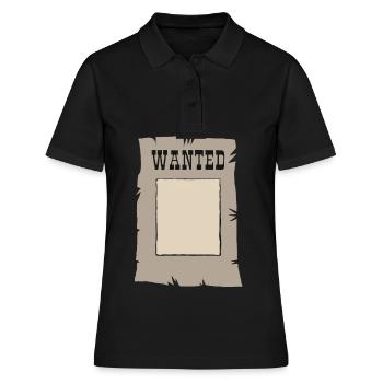 Recherché prison criminelle - Polo Femme - noir - Devant - Ailine (174cm)