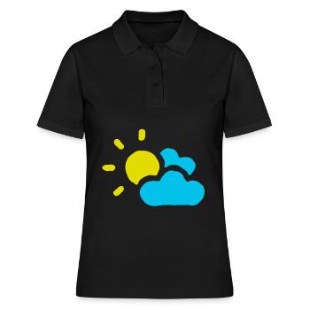 Cloudy sun clouds sky summer spring - Women's Polo Shirt - black - Front - Ailine (174cm)