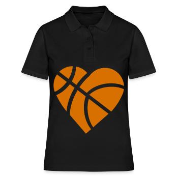Joueur de basket basket- coeur basket- - Polo Femme - noir - Devant - Ailine (174cm)