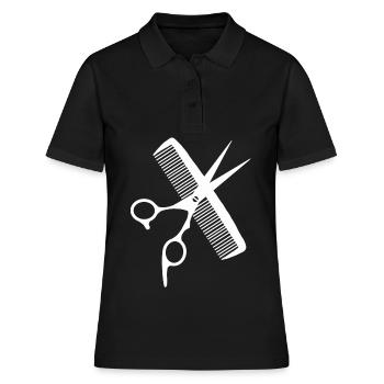 Coiffe ciseaux peigne coiffure coiffure coiffeur - Polo Femme - noir - Devant - Ailine (174cm)