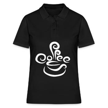 Café café cadeau café tasse de café - Polo Femme - noir - Devant - Ailine (174cm)