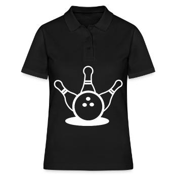 Bowling Sport Bowling Ball Cone Bowling Bowler - Women's Polo Shirt - black - Front - Ailine (174cm)